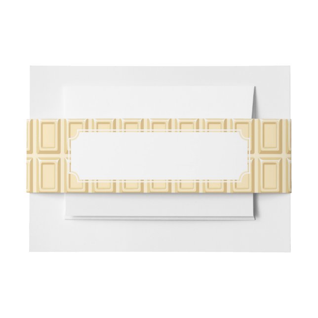 White Chocolate Bar Texture Invitation Belly Band (Front Example)