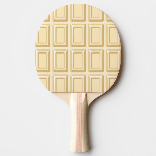 White Chocolate Bar Texture Ping Pong Paddle (Front)