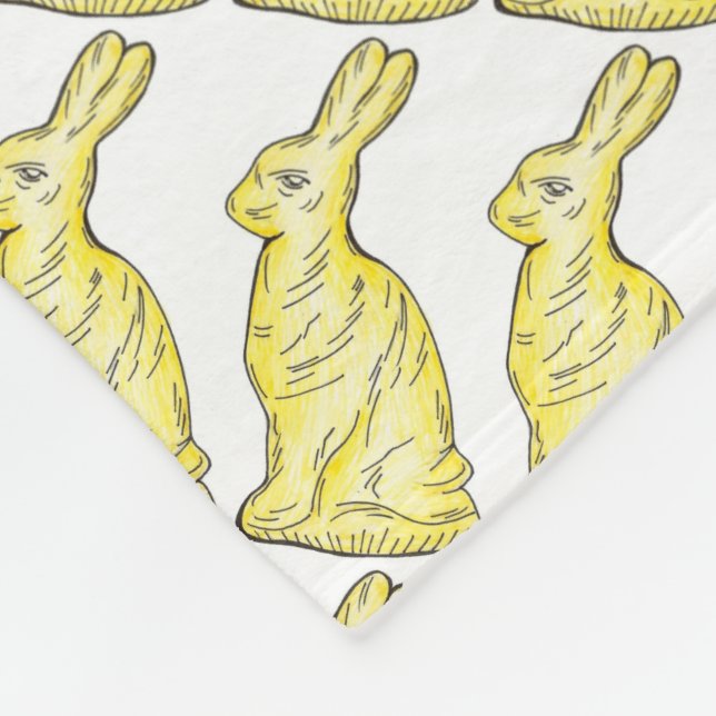 White Chocolate Bunny Rabbit Easter Candy Fleece Blanket (Corner)