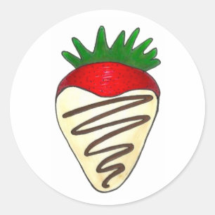 White Chocolate Covered Strawberry Valentine's Day Classic Round Sticker