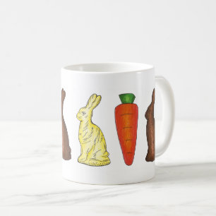 White Chocolate Easter Bunny Rabbit Carrot Candy Coffee Mug