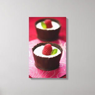 White chocolate mousse dessert canvas print