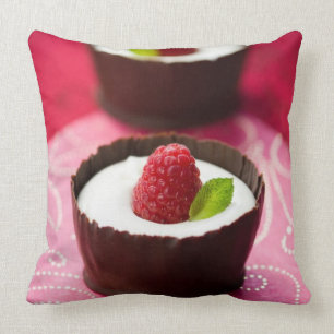 White chocolate mousse dessert cushion