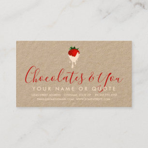 white chocolate strawberry business card