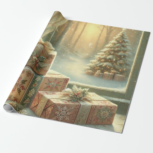 white christams wrapping paper (Unrolled)