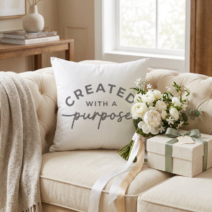 White Christian quote Throw Pillow