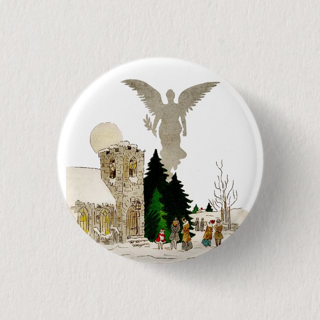 White Christmas 3 Cm Round Badge (Front)