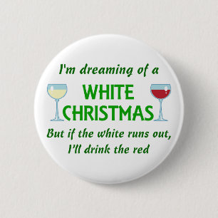 White Christmas 6 Cm Round Badge