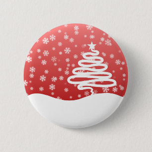 White Christmas 6 Cm Round Badge