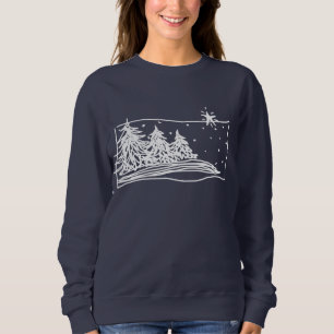 White Christmas Abstract Art to Wear Sweatshirt