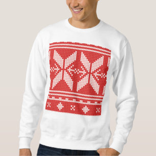 White Christmas Abstract Jumper Knit Pattern Sweatshirt