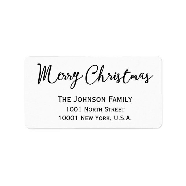 White Christmas Address Labels (Front)