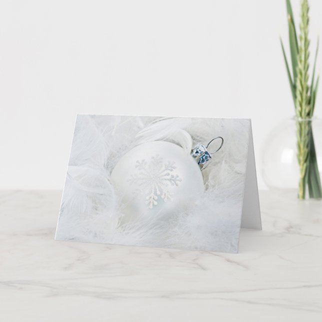 White Christmas ball Holiday Card (Front)