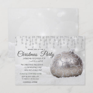 White Christmas Ball,Light Company Christmas Party Invitation