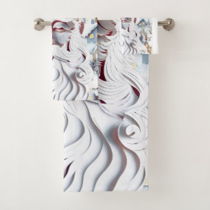 WHITE CHRISTMAS BATH TOWEL SET