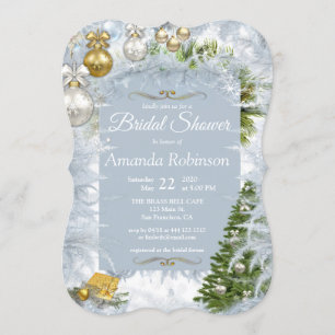 White Christmas Bridal Shower Invitation