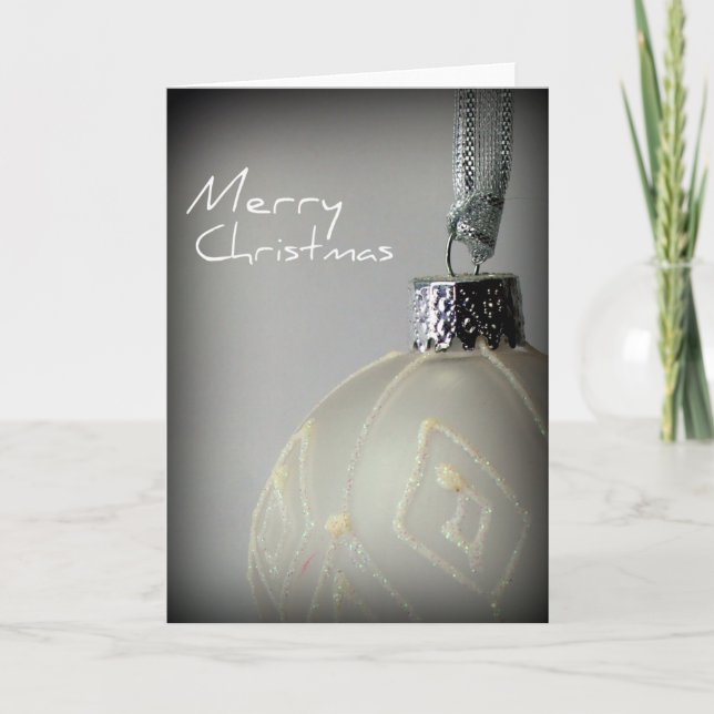 White Christmas Bulb Holiday Card (Front)