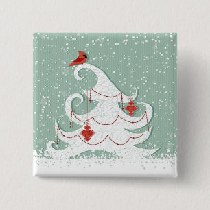 White Christmas Button