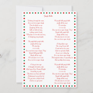 White Christmas Carol Jingle Bells Christmas Cards