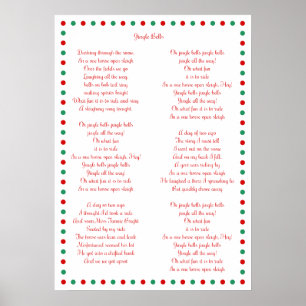 White Christmas Carol Jingle Bells Posters 20"x28"