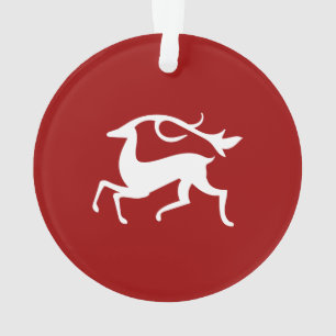 White Christmas Deer Ornament