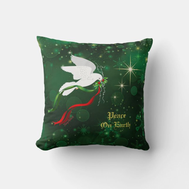 White Christmas Dove Cushion (Front)