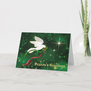 White Christmas Dove Holiday Card