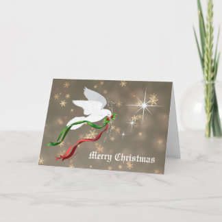 White Christmas Dove Holiday Card