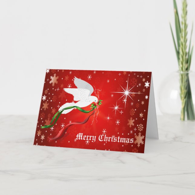 White Christmas Dove Holiday Card (Front)