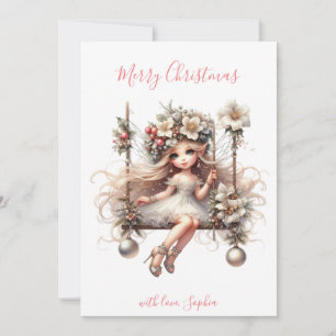 White Christmas Fairy Holiday Card