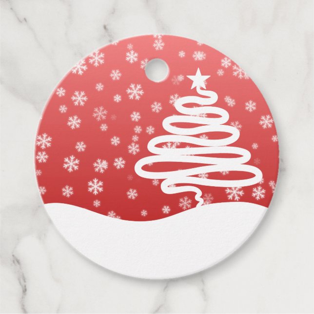 White Christmas Favour Tags (Front)
