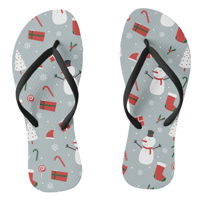 White Christmas Flip Flops (Footbed)