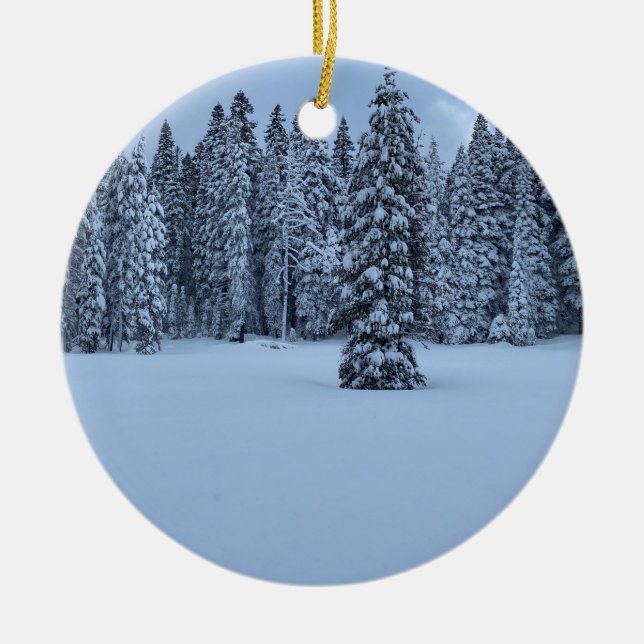 White Christmas from Tahoe! Ceramic Tree Decoration (Front)