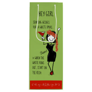 White Christmas Funny Sisterhood Wine Gift Bag