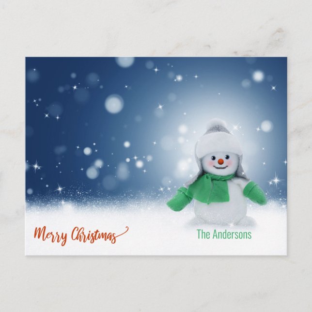 White Christmas Funny Snowman Xmas Holiday Card (Front)