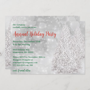 White Christmas Holiday Party Invitation