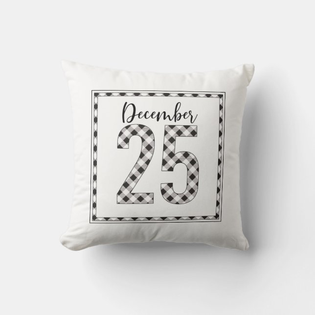 White Christmas Holiday Throw Pillow (Front)