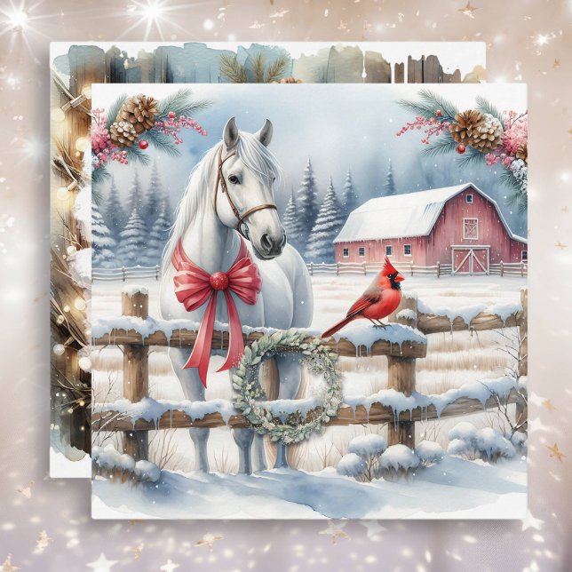 White Christmas Horse and Cardinal Farming (Creator Uploaded)