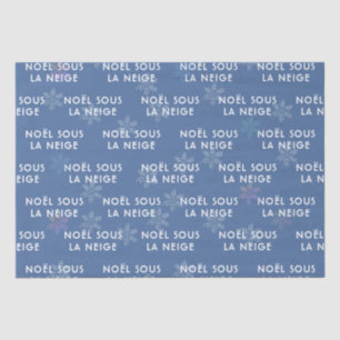 White Christmas in French Tissue Paper Deep Blue