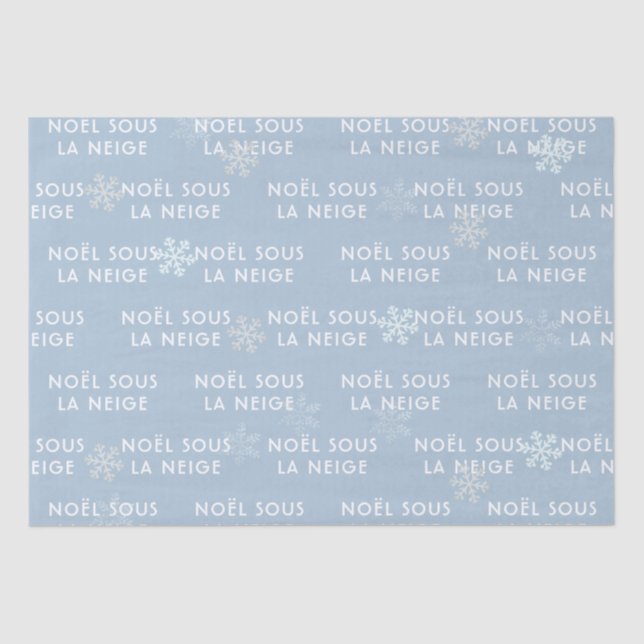 White Christmas in French Tissue Paper Pale Blue (Front)
