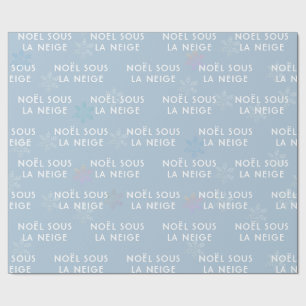 White Christmas in French Wrapping Paper Pale Blue
