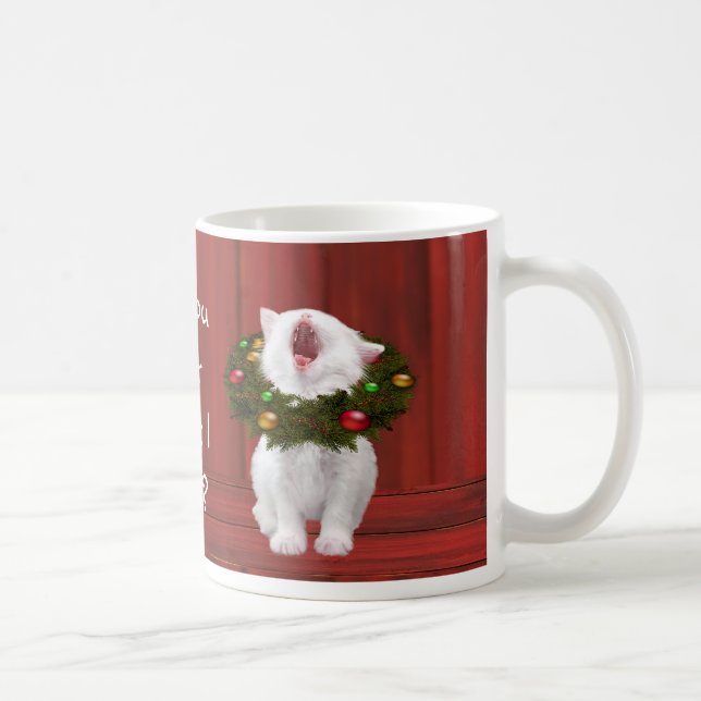 White Christmas kitten Coffee Mug (Right)