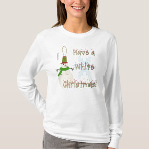 White Christmas Ladies Long Sleeve Shirt