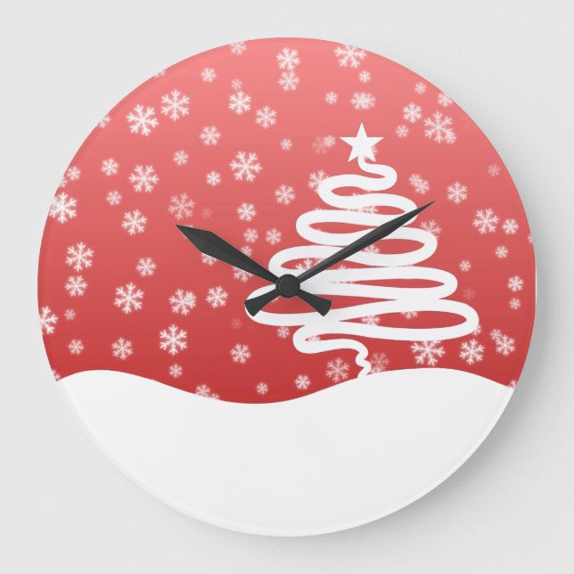 White Christmas Large Clock (Front)