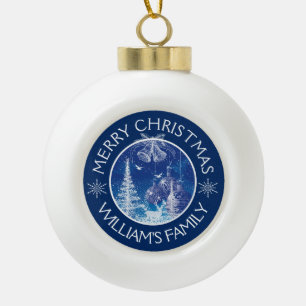 White Christmas Midnight-Blue Ornaments