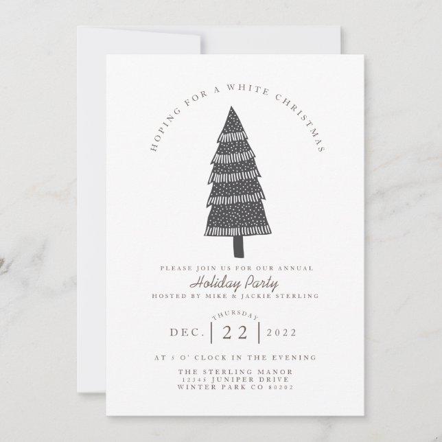 White Christmas | Minimalist | Holiday Party Invitation (Front)