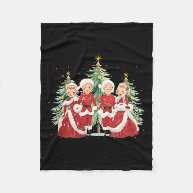 White Christmas Movie 1954 Xmas Song Holiday Pajam Fleece Blanket (Front)