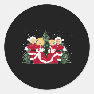 White Christmas Movie Xmas Song Holiday Pajamas Re Classic Round Sticker