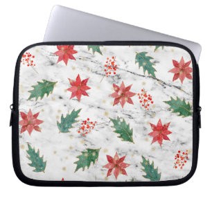 White Christmas Nail Art Laptop Sleeve