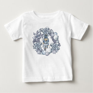 White Christmas Nutcracker Wreath Baby T-Shirt